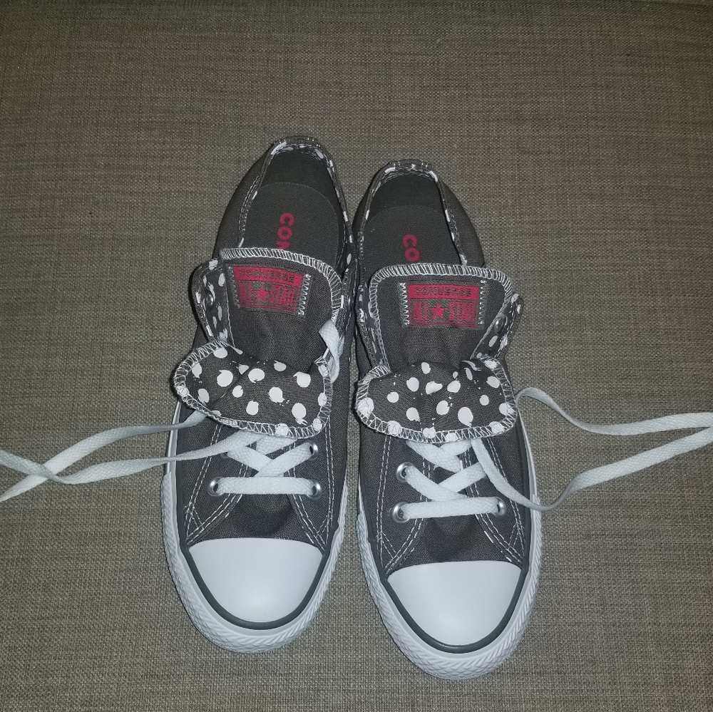 Gray Converse low tops